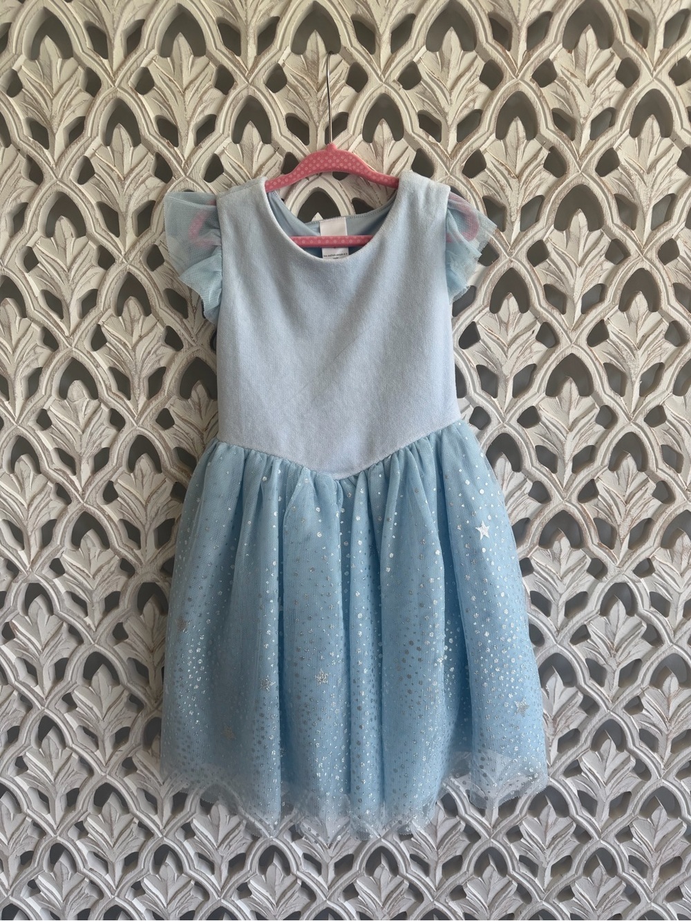 Blue Velvet Fairy Tale Dress | Sparkly Tulle & Flutter Sleeves, size 6